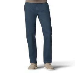 Men's Lee® Performance Series Extreme Comfort Khaki Straight-Fit Flat-Front Pants -Mens Jurassic Park Clothing Shop 2107811 Pacific Blue