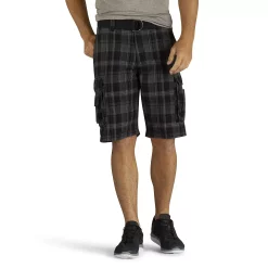 Men's Lee® Wyoming Belted Cargo Shorts -Mens Jurassic Park Clothing Shop 2379752 Black Cliftonplaid