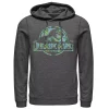 Men's Jurassic Park Tropical Tree Fill Fossil Logo Hoodie -Mens Jurassic Park Clothing Shop 4242063 Charcoal Heather