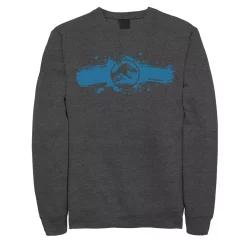 Men's Jurassic World Logo Blue Paint Splatter Sweatshirt
