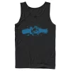 Men's Jurassic World Logo Blue Paint Splatter Tank Top