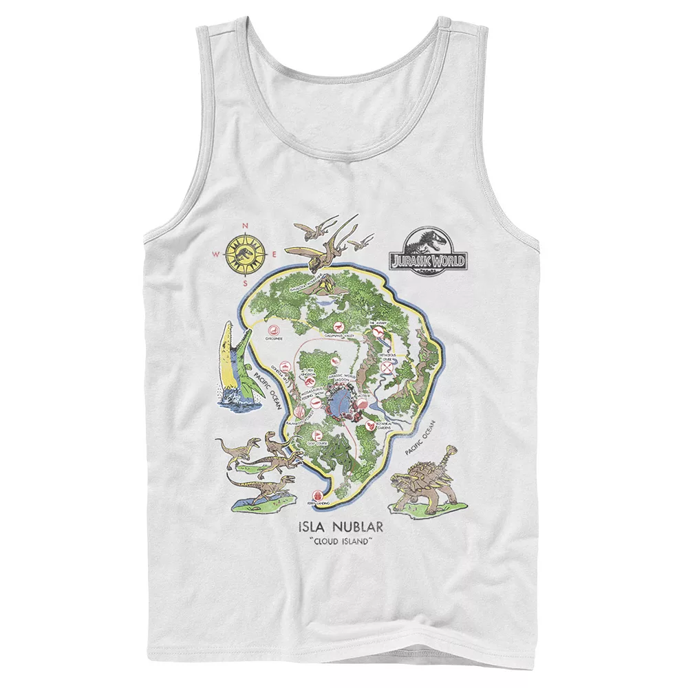 Men's Jurassic World Isla Nublar Map Tank Top 3 Men's Jurassic World Isla Nublar Map Tank Top