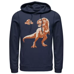 Men's Jurassic Park Orange Hue T-Rex Portrait Logo Hoodie -Mens Jurassic Park Clothing Shop 4245129 Navy