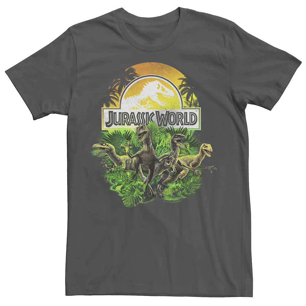 Men's Jurassic World Raptor Group Shot Title Logo Tee 3 Men's Jurassic World Raptor Group Shot Title Logo Tee