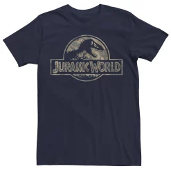 Men's Jurassic World Camo T-Rex Fossil Logo Tee
