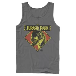 Men's Jurassic Park Distress Raptor Stare Tank Top -Mens Jurassic Park Clothing Shop 4249447 Charcoal