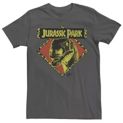 Men's Jurassic Park Distress Raptor Stare Tee -Mens Jurassic Park Clothing Shop 4249451 Charcoal
