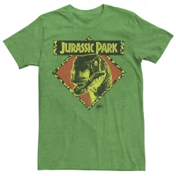 Men's Jurassic Park Distress Raptor Stare Tee -Mens Jurassic Park Clothing Shop 4249451 Kelly Heather
