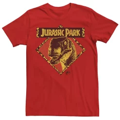 Men's Jurassic Park Distress Raptor Stare Tee -Mens Jurassic Park Clothing Shop 4249451 Red