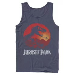 Men's Jurassic Park Red Jungle Sunset Icon Tank