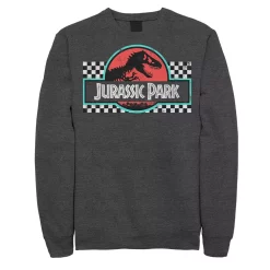 Men's Jurassic Park Retro Colors Checkered Logo Sweatshirt