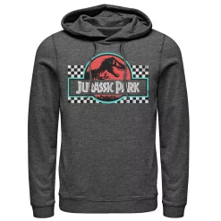 Men's Jurassic Park Retro Colors Checkered Logo Hoodie