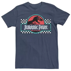 Men's Jurassic Park Retro Colors Checkered Logo Tee