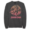 Men's Jurassic Park T-Rex Gradient Sunset Sweatshirt -Mens Jurassic Park Clothing Shop 4392705 Charcoal Heather