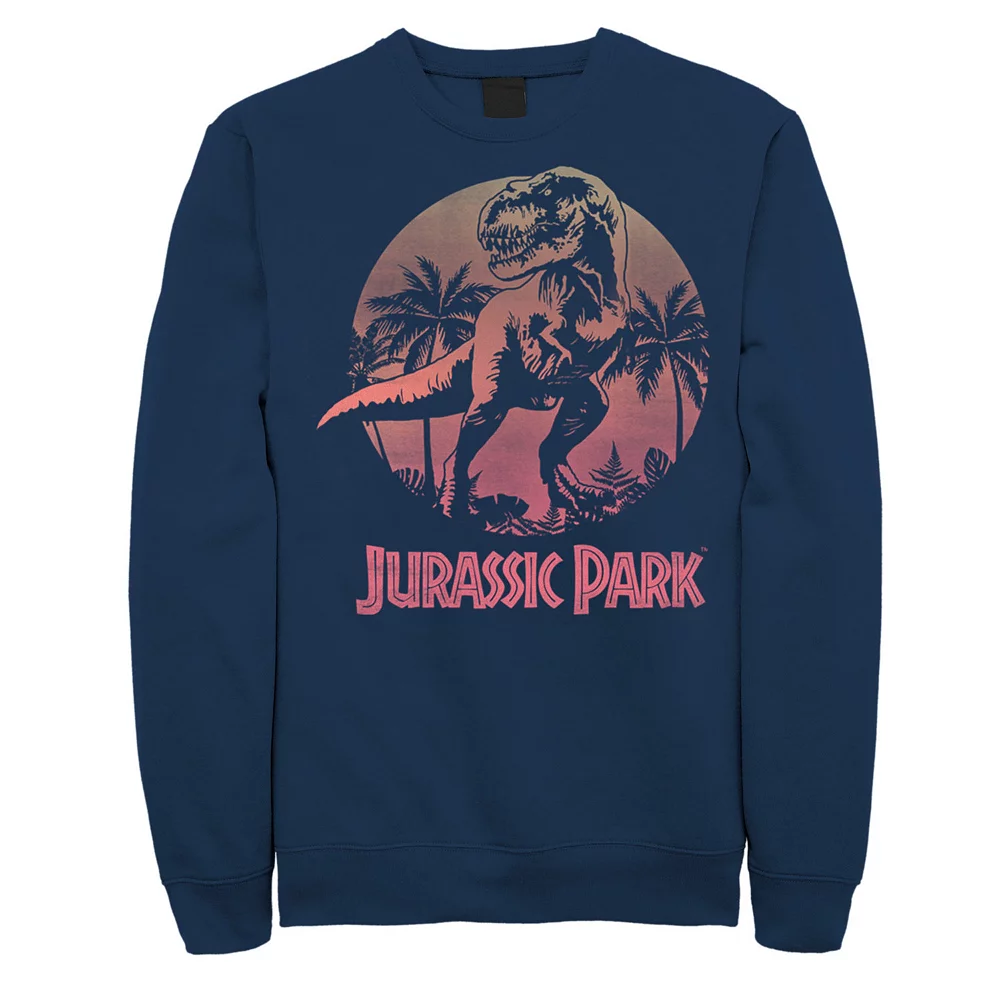 Men's Jurassic Park T-Rex Gradient Sunset Sweatshirt 4 Men's Jurassic Park T-Rex Gradient Sunset Sweatshirt - Image 2