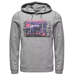 Men's Jurassic Park Checkerboard T-Rex Panel Hoodie