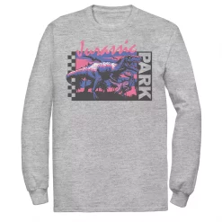 Men's Jurassic Park Checkerboard T-Rex Panel Tee