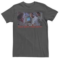 Men's Jurassic Park Hold Onto Your Butts Photo Tee -Mens Jurassic Park Clothing Shop 4392722 Charcoal