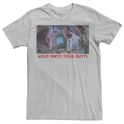 Men's Jurassic Park Hold Onto Your Butts Photo Tee -Mens Jurassic Park Clothing Shop 4392722 Silver