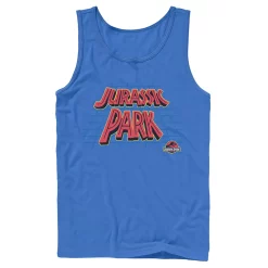 Men's Jurassic Park Tilted Retro Grid Logo Tank -Mens Jurassic Park Clothing Shop 4393514 Royal