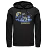 Men's Jurassic Park Raptor Distressed Portrait Hoodie -Mens Jurassic Park Clothing Shop 4393517 Black