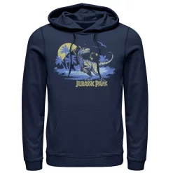 Men's Jurassic Park Raptor Distressed Portrait Hoodie -Mens Jurassic Park Clothing Shop 4393517 Navy