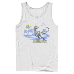 Men's Jurassic Park Raptor Distressed Portrait Tank -Mens Jurassic Park Clothing Shop 4393518 White
