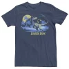Men's Jurassic Park Raptor Distressed Portrait Tee -Mens Jurassic Park Clothing Shop 4393521 Navy Heather