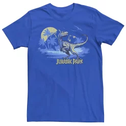 Men's Jurassic Park Raptor Distressed Portrait Tee -Mens Jurassic Park Clothing Shop 4393521 Royal