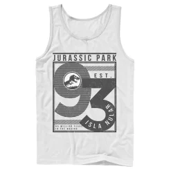 Men's Jurassic Park Est. 93 Isla Nublar Poster Tank