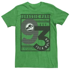Men's Jurassic Park Est. 93 Isla Nublar Poster Tee -Mens Jurassic Park Clothing Shop 4393528 Kelly Heather