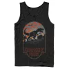 Men's Jurassic Park T Rex Silhouette Tonal Sunset Tank