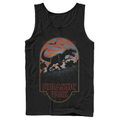 Men's Jurassic Park T Rex Silhouette Tonal Sunset Tank