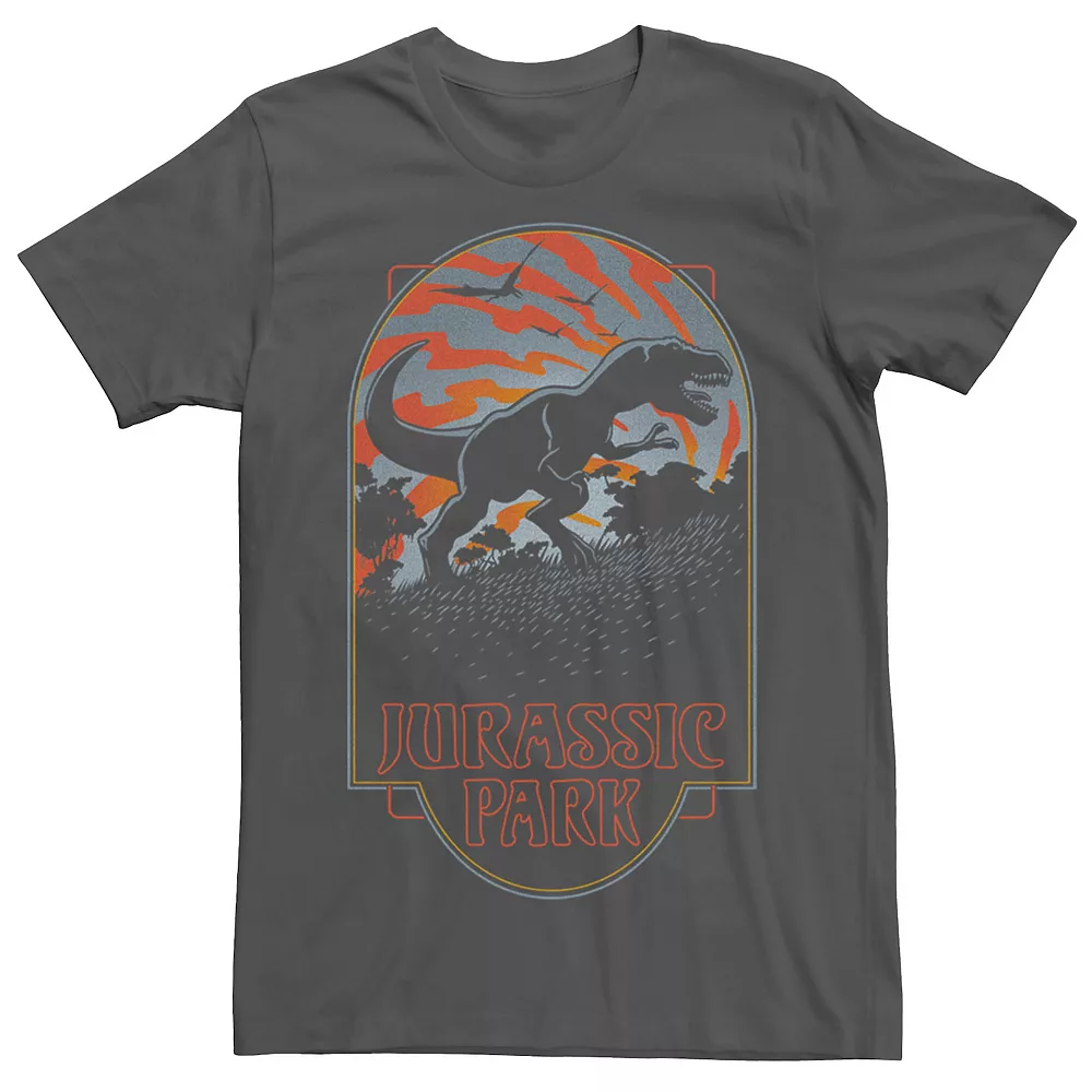 Men's Jurassic Park T Rex Silhouette Tonal Sunset Tee 5 Men's Jurassic Park T Rex Silhouette Tonal Sunset Tee - Image 3