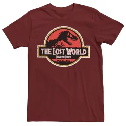 Men's Jurassic Park The Lost World Movie Logo Tee -Mens Jurassic Park Clothing Shop 4393539 Cardinal