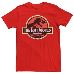Men's Jurassic Park The Lost World Movie Logo Tee -Mens Jurassic Park Clothing Shop 4393539 Red