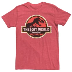 Men's Jurassic Park The Lost World Movie Logo Tee -Mens Jurassic Park Clothing Shop 4393539 Red Heather