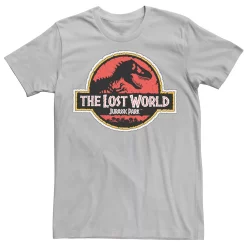 Men's Jurassic Park The Lost World Movie Logo Tee -Mens Jurassic Park Clothing Shop 4393539 Silver