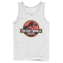 Men's Jurassic Park The Lost World Movie Logo Tank 12 Men's Jurassic Park The Lost World Movie Logo Tank -Mens Jurassic Park Clothing Shop 4394365 White