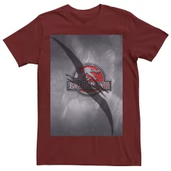 Men's Jurassic Park 3 Movie Poster Pterodactyl Tee -Mens Jurassic Park Clothing Shop 4394377 Cardinal
