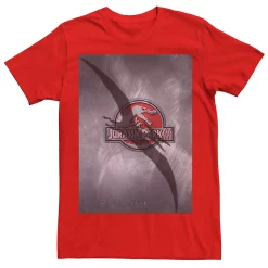 Men's Jurassic Park 3 Movie Poster Pterodactyl Tee -Mens Jurassic Park Clothing Shop 4394377 Red