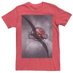 Men's Jurassic Park 3 Movie Poster Pterodactyl Tee -Mens Jurassic Park Clothing Shop 4394377 Red Heather