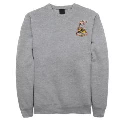 Men's Jurassic Park Raptor Hold Logo Pocket Sweatshirt -Mens Jurassic Park Clothing Shop 4394378 Athletic Heather