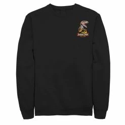 Men's Jurassic Park Raptor Hold Logo Pocket Sweatshirt -Mens Jurassic Park Clothing Shop 4394378 Black