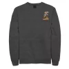 Men's Jurassic Park Raptor Hold Logo Pocket Sweatshirt -Mens Jurassic Park Clothing Shop 4394378 Charcoal Heather