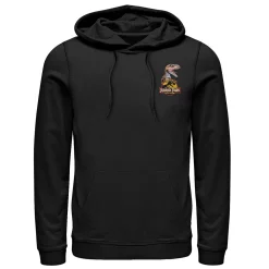 Men's Jurassic Park Raptor Hold Logo Pocket Hoodie -Mens Jurassic Park Clothing Shop 4394379 Black