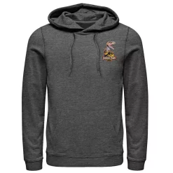 Men's Jurassic Park Raptor Hold Logo Pocket Hoodie -Mens Jurassic Park Clothing Shop 4394379 Charcoal Heather