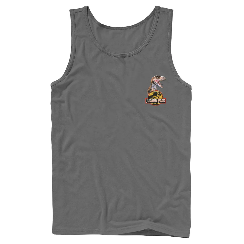 Men's Jurassic Park Raptor Hold Logo Pocket Tank 9 Men's Jurassic Park Raptor Hold Logo Pocket Tank - Image 7