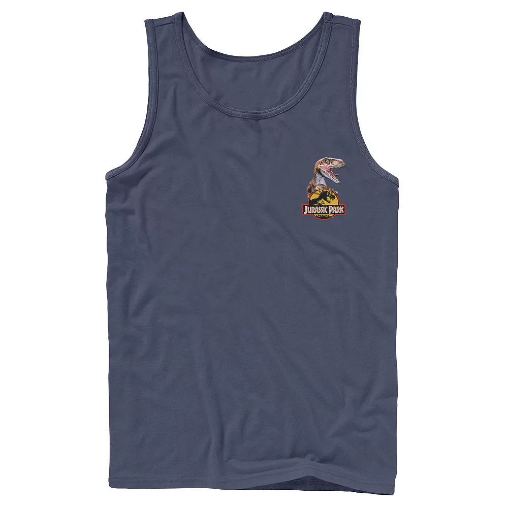 Men's Jurassic Park Raptor Hold Logo Pocket Tank 6 Men's Jurassic Park Raptor Hold Logo Pocket Tank - Image 4