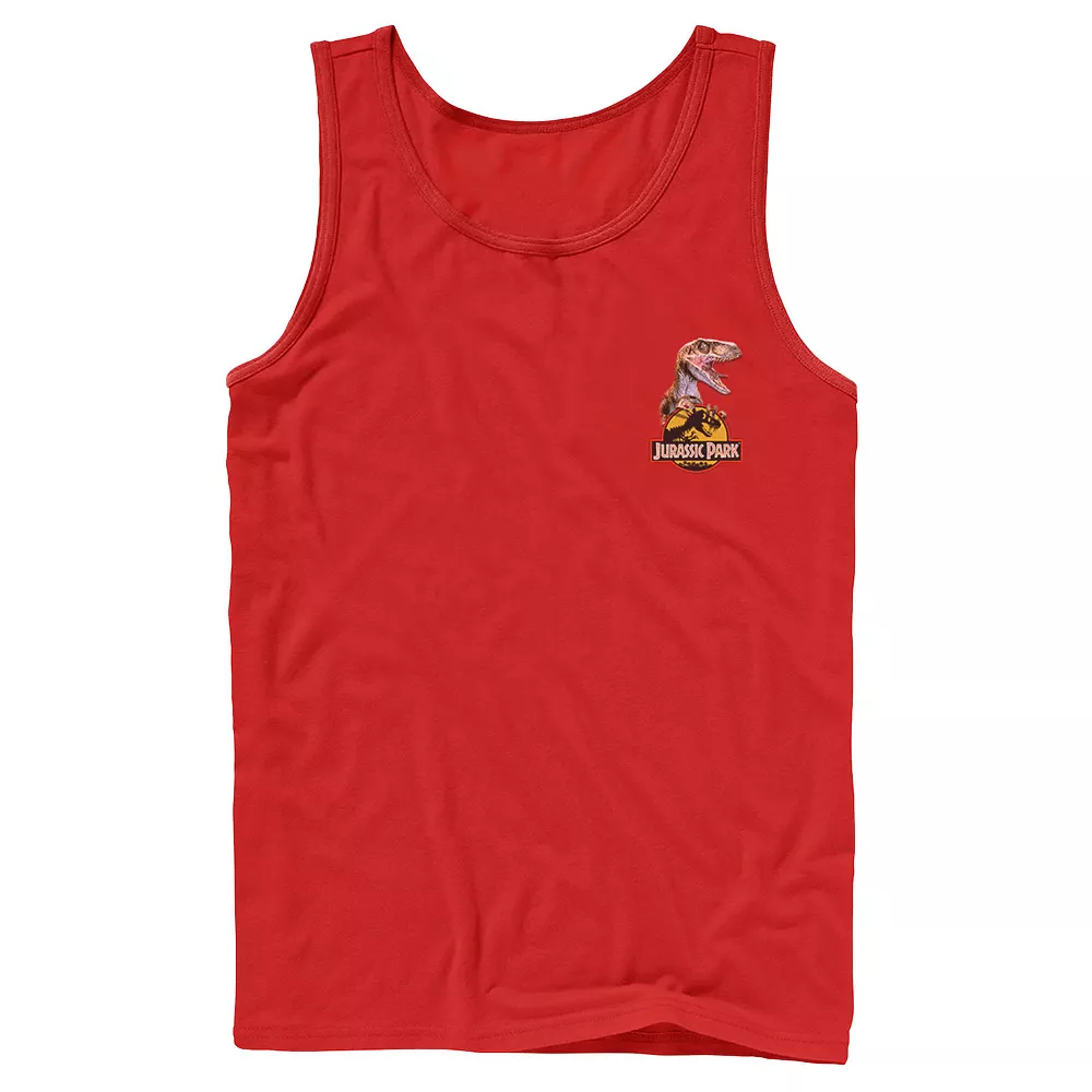 Men's Jurassic Park Raptor Hold Logo Pocket Tank 4 Men's Jurassic Park Raptor Hold Logo Pocket Tank - Image 2